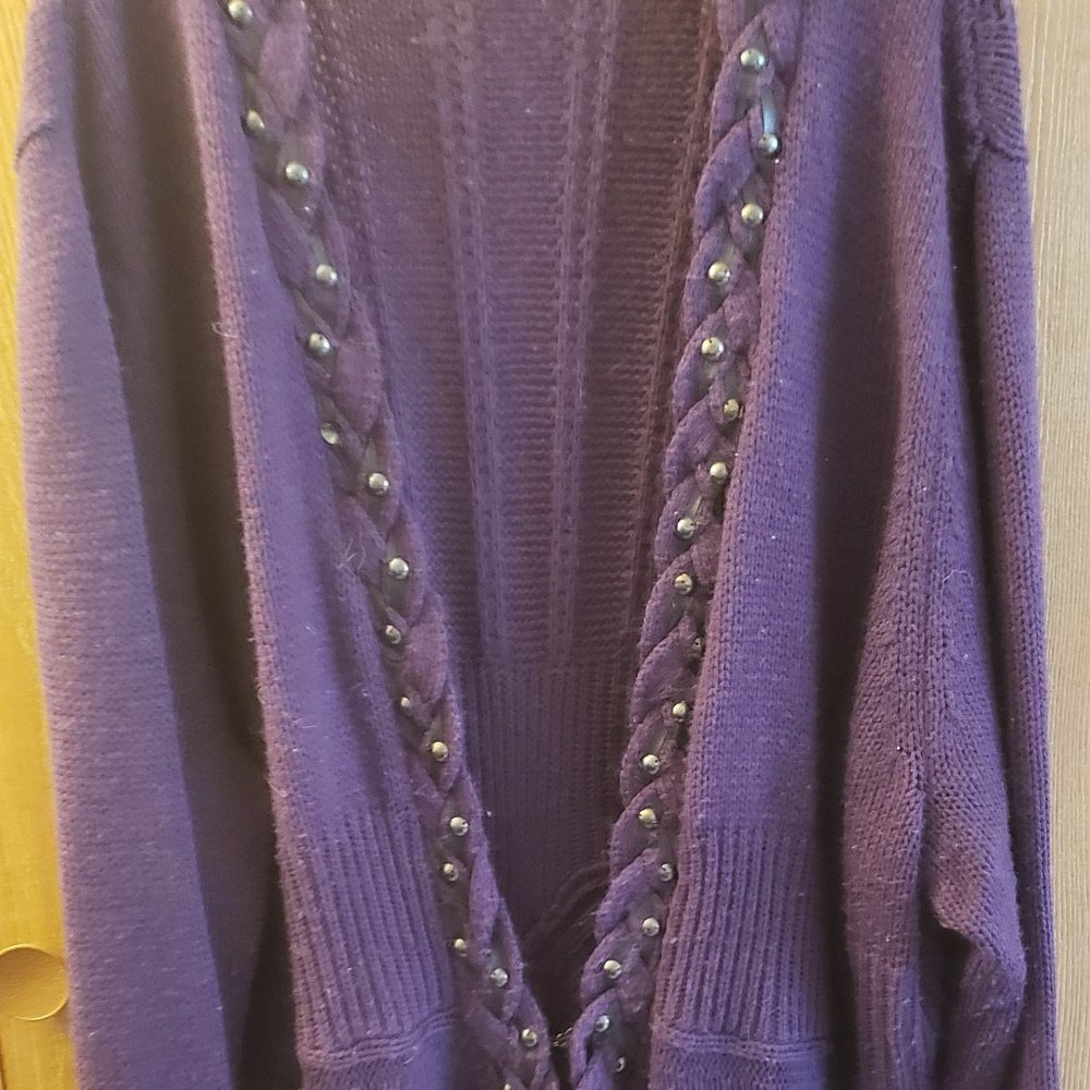 Denim 24/7 Purple Cardigan Sweater